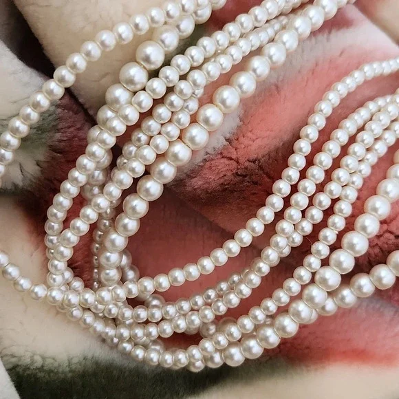 Glass  Pearl Twisted Choker Necklace - Picture 8 of 8